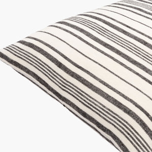 Surya Linen Stripe Buttoned Accent Pillow - 18"L X 18"W, Timeless Country Cottage Charm For Your Home Cream Linen,Linen Lnb002-1818d