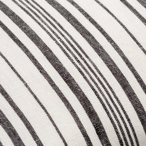 Surya Linen Stripe Buttoned Accent Pillow - 18"L X 18"W, Timeless Country Cottage Charm For Your Home Cream Linen,Linen Lnb002-1818d