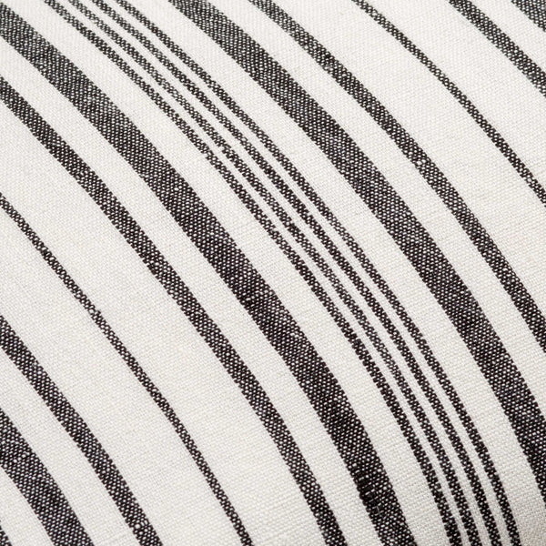Surya Linen Stripe Buttoned Accent Pillow - 18"L X 18"W, Timeless Country Cottage Charm For Your Home Cream Linen,Linen Lnb002-1818d