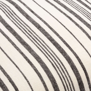 Surya Linen Stripe Buttoned Accent Pillow - 18"L X 18"W, Timeless Country Cottage Charm For Your Home Cream Linen,Linen Lnb002-1818d