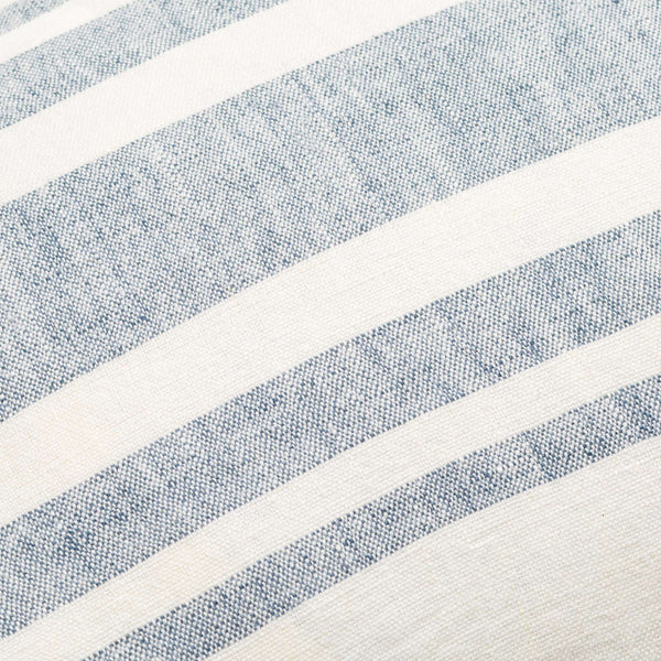 Surya Linen Stripe Buttoned Accent Pillow - 18"L X 18"W, Timeless Country Cottage Charm For Your Home Cream Linen,Linen Lnb003-1818d