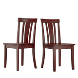 Homelegance By Top-Line Lorren Slat Back Wood Dining Chairs (Set of 2) Red Rubberwood