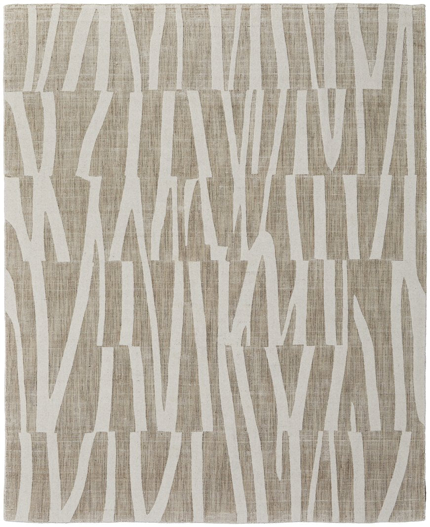 Feizy Rugs Peconic Handcrafted Wool Area Rug - Modern Geometric Design With High-low Pile For Any Space Tan,Ivory Wool T23t8009lin000c00