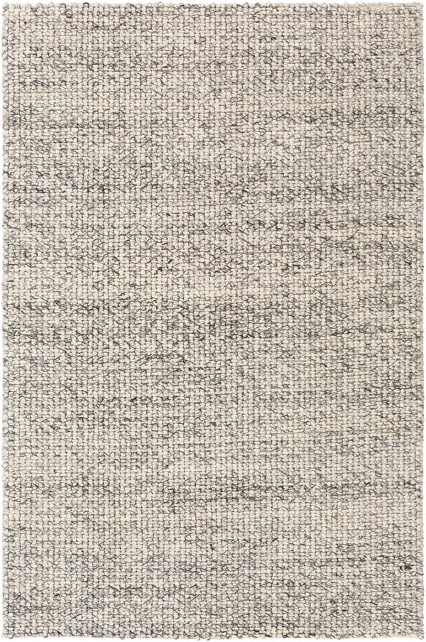 Livabliss Lucerne Handwoven Wool Blend Flatweave Area Rug for Living Room or Dining Space Charcoal, Ivory 6' x 9' LNE1001-69