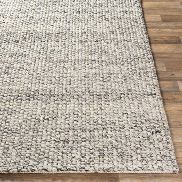 Livabliss Lucerne Handwoven Wool Blend Flatweave Area Rug for Living Room or Dining Space Charcoal, Ivory 6' x 9' LNE1001-69