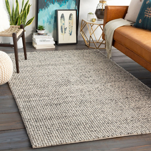 Livabliss Lucerne Handwoven Wool Blend Flatweave Area Rug for Living Room or Dining Space Charcoal, Ivory 6' x 9' LNE1001-69