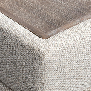 Bernhardt Bernhardt Vista Fabric Tray Ottoman With Removable Puma Cerused Tray, Plush Upholstery, 38"W X 18"H - Made to Order P4000A