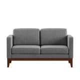 Homelegance By Top-Line Deacon Linen Upholstered Loveseat Grey Linen