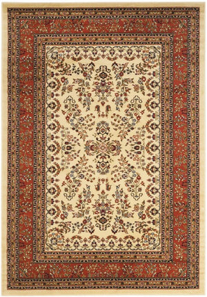 Safavieh Lnh331 Power Loomed  Rug Ivory / Rust LNH331R-810