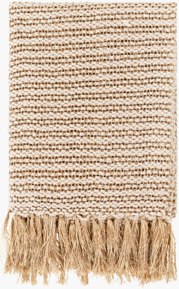 Livabliss Lanie Hand-woven Cotton Throw with Fringe Trim Cottage Bohemian Cozy Sofa Wrap LNI1000-5060