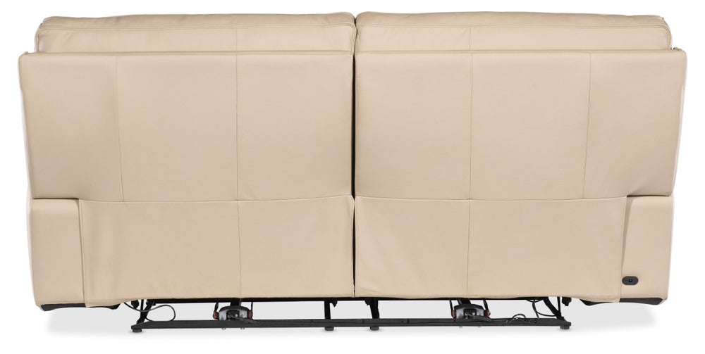 Hooker Furniture Kramer Oslo Ivory Top-Grain Leather Zero Gravity Power Recline Sofa With Usb Charging Port Beige SS719-PHZ3-012