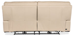 Hooker Furniture Kramer Oslo Ivory Top-Grain Leather Zero Gravity Power Recline Sofa With Usb Charging Port Beige SS719-PHZ3-012