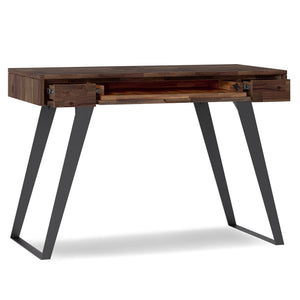 English Elm Lowry Small Desk - Handcrafted Distressed Charcoal Brown With Modern Industrial Style & Storage Solutions B136P158883