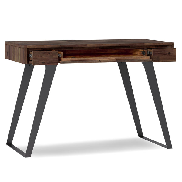 English Elm Lowry Small Desk - Handcrafted Distressed Charcoal Brown With Modern Industrial Style & Storage Solutions B136P158883