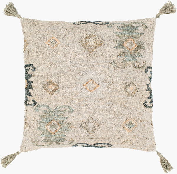 Surya Lenora 20" X 20" Bohemian Accent Pillow - Eco-friendly Jute & Cotton For Cozy Global Style Home Decor Oatmeal Jute,Cotton Lnr002-2020p