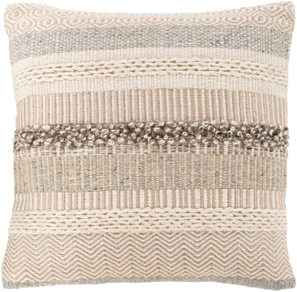 Livabliss Lorens Artisan Woven Jute Wool Cotton Throw Pillow for Modern Cottage Interiors LNS001-2020