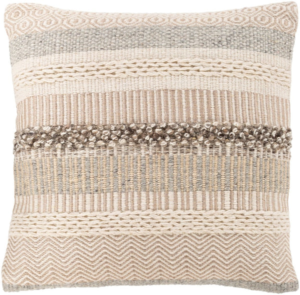 Livabliss Lorens Artisan Woven Jute Wool Cotton Throw Pillow for Modern Cottage Living Spaces LNS001-2020P