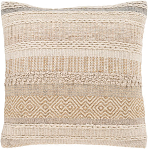 Livabliss Lorens Handcrafted Jute Wool Cotton Woven Throw Pillow Artisan Cottage Accent LNS002-2020