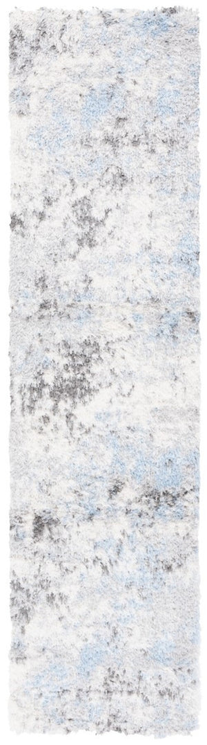 Safavieh Lindsay Shag 556 Power Loomed Shag & Flokati Rug Grey / Blue Ivory 9' x 12'