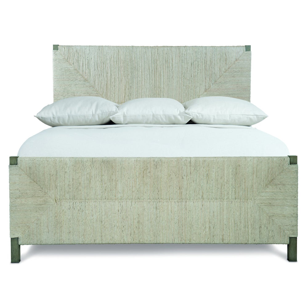 Bernhardt Bernhardt Alannis Queen Woven Panel Bed With Rustic Grey Oak Frame And Abaca Headboard Detail K1409