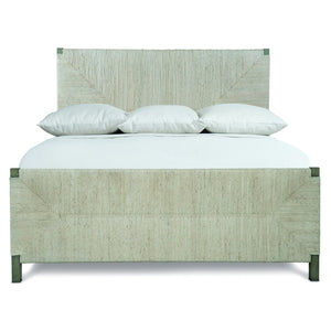 Bernhardt Bernhardt Alannis Queen Woven Panel Bed With Rustic Grey Oak Frame And Abaca Headboard Detail K1409