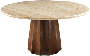 Linus LNU-001 30"H x 60"W x 60"D Dining Table LNU-001  Top: Wheat; Base: Dark Brown Surya