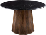 Linus LNU-002 30"H x 47"W x 47"D Dining Table LNU-002  Top: Black; Base: Dark Brown Surya