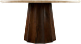 Linus LNU-001 30"H x 60"W x 60"D Dining Table LNU-001  Top: Wheat; Base: Dark Brown Surya