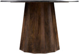 Linus LNU-002 30"H x 47"W x 47"D Dining Table LNU-002  Top: Black; Base: Dark Brown Surya