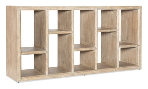 Hooker Furniture Commerce Mindi Wood Console Table With Chunky Block Legs, Distressed Handcrafted Rustic Charm 18.00 L x 72.00W x 36.25H 7228-85061-80