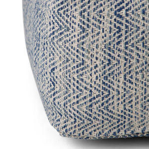 English Elm Nate Square Pouf - Handcrafted Denim Mélange Footstool For Modern Living Room & Bedroom Comfort B136P159274