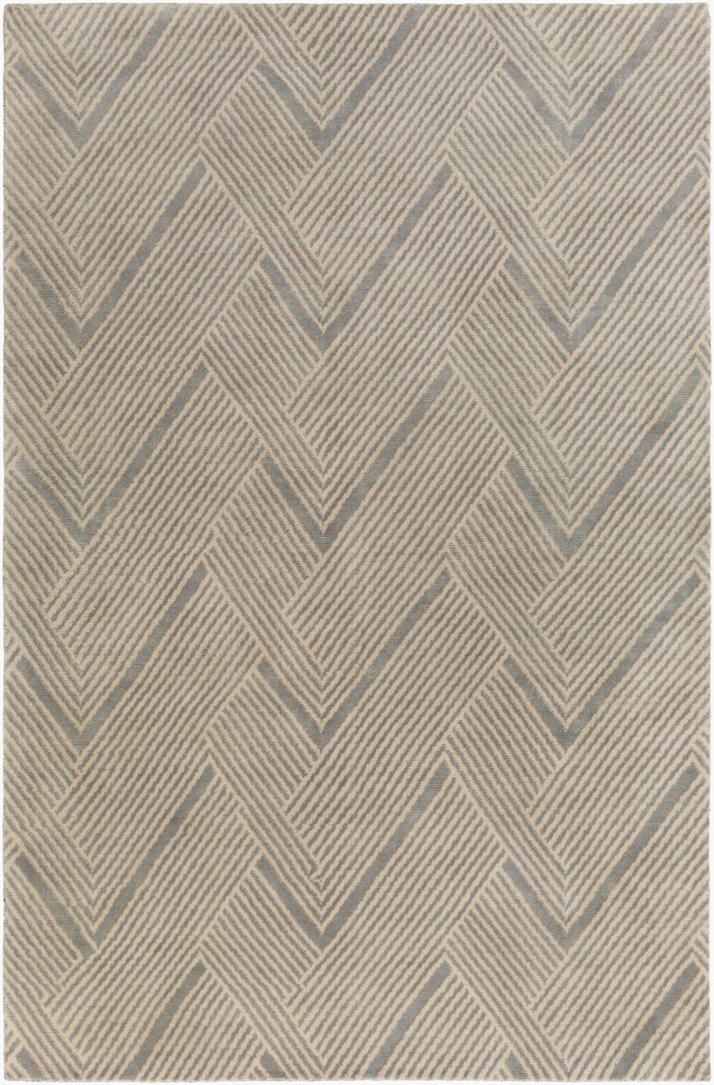Surya Lenox Handmade 2' X 3' Wool Rug - Elegant Medium Pile Design, Timeless Charm For Any Room Charcoal Wool Lnx4000-69