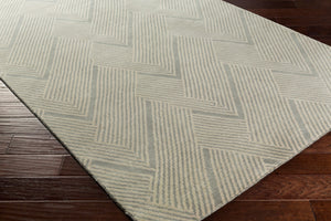 Surya Lenox Handmade 2' X 3' Wool Rug - Elegant Medium Pile Design, Timeless Charm For Any Room Charcoal Wool Lnx4000-69