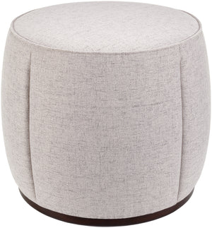 Lanza LNZ-002 21"H x 24"W x 24"D Ottoman LNZ-002  Upholstery: Light Gray; Base: Dark Brown Surya