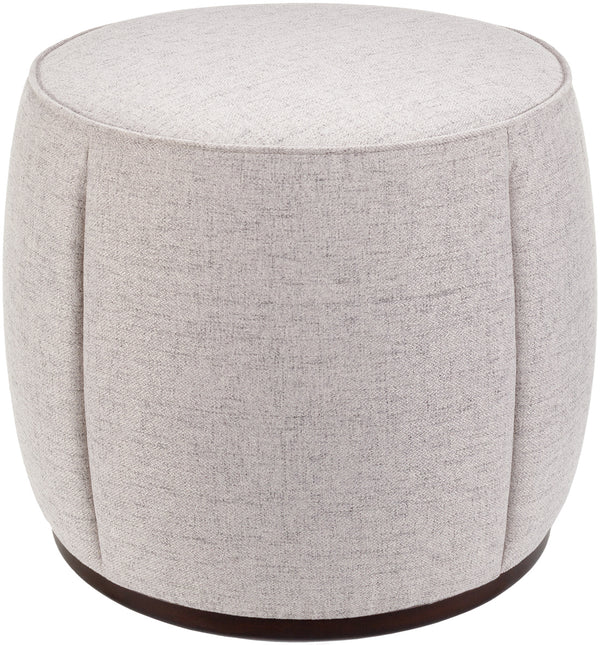 Lanza LNZ-002 21"H x 24"W x 24"D Ottoman LNZ-002  Upholstery: Light Gray; Base: Dark Brown Surya