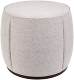 Lanza LNZ-002 21"H x 24"W x 24"D Ottoman LNZ-002  Upholstery: Light Gray; Base: Dark Brown Surya