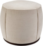 Lanza LNZ-003 21"H x 24"W x 24"D Ottoman LNZ-003  Upholstery: Light Beige; Base: Dark Brown Surya