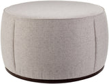 Lanza LNZ-005 21"H x 36"W x 36"D Ottoman LNZ-005  Upholstery: Light Gray; Base: Dark Brown Surya