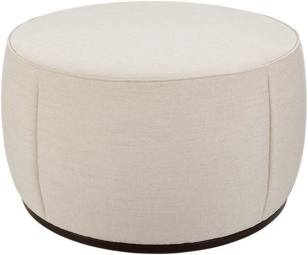 Lanza LNZ-006 21"H x 36"W x 36"D Ottoman LNZ-006  Upholstery: Light Beige; Base: Dark Brown Surya