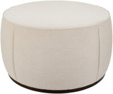 Lanza LNZ-006 21"H x 36"W x 36"D Ottoman LNZ-006  Upholstery: Light Beige; Base: Dark Brown Surya