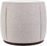 Lanza LNZ-002 21"H x 24"W x 24"D Ottoman LNZ-002  Upholstery: Light Gray; Base: Dark Brown Surya