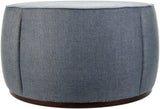 Lanza LNZ-004 21"H x 36"W x 36"D Ottoman LNZ-004  Upholstery: Medium Gray; Base: Dark Brown Surya