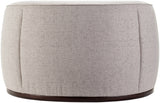 Lanza LNZ-005 21"H x 36"W x 36"D Ottoman LNZ-005  Upholstery: Light Gray; Base: Dark Brown Surya