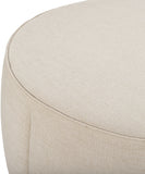 Lanza LNZ-006 21"H x 36"W x 36"D Ottoman LNZ-006  Upholstery: Light Beige; Base: Dark Brown Surya