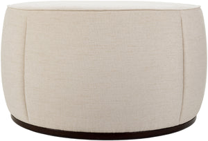Lanza LNZ-006 21"H x 36"W x 36"D Ottoman LNZ-006  Upholstery: Light Beige; Base: Dark Brown Surya