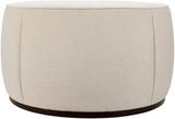 Lanza LNZ-006 21"H x 36"W x 36"D Ottoman LNZ-006  Upholstery: Light Beige; Base: Dark Brown Surya