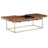 Homelegance By Top-Line Piper Square Coffee Table with Metal Base Natural Metal