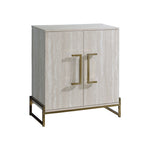 English Elm Steve Silver - Larkin - Faux Marble Wine Cabinet - Pearl Silver