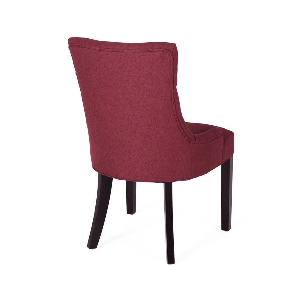 English Elm Christopher Knight Home® - Cheney Dining Chair Set Of 2 - Elegant Red Upholstered Tufted Chairs For Modern Dining Spaces 54181.00FDRED
