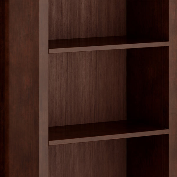 English Elm Artisan 5-Shelf Bookcase In Rich Russet Brown - Handcrafted, Adjustable, And Versatile Storage Solution B136P158386
